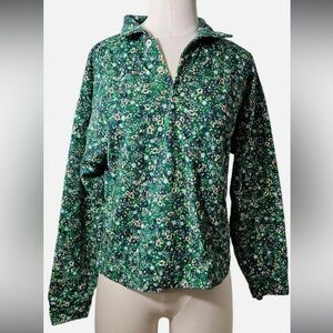 Zara Green Floral Casual Button-Down Shirt